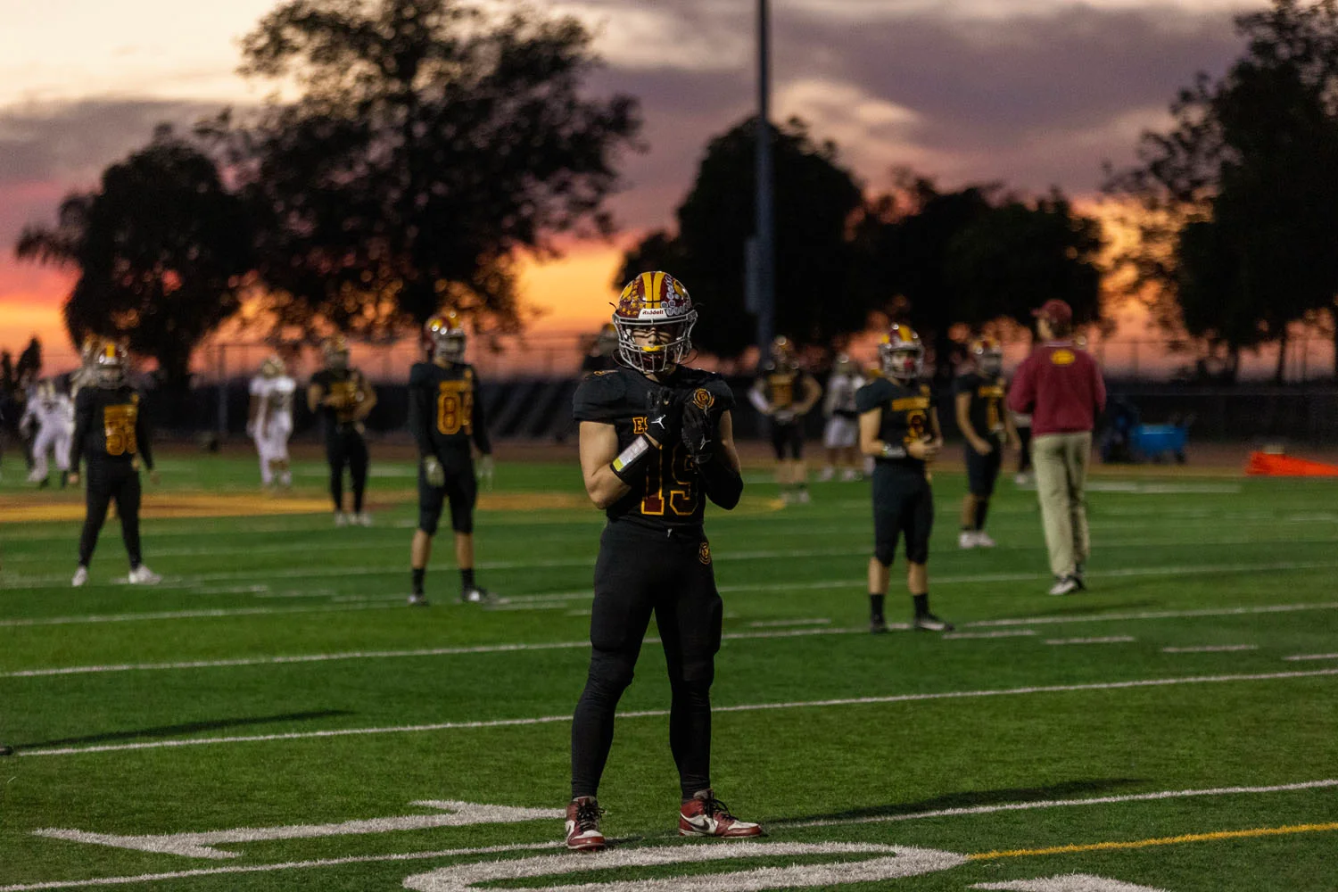 Fire Sky during warmups