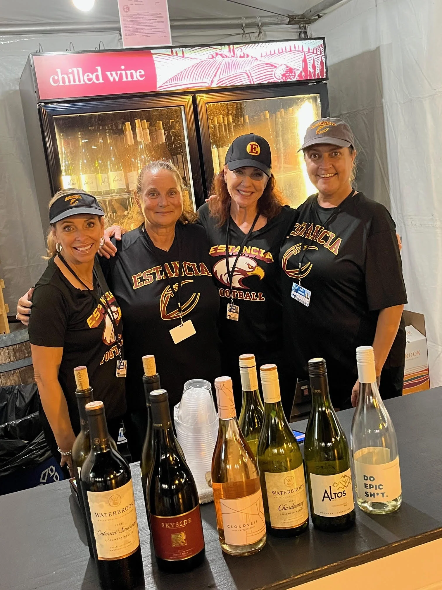 Smiles working the booth