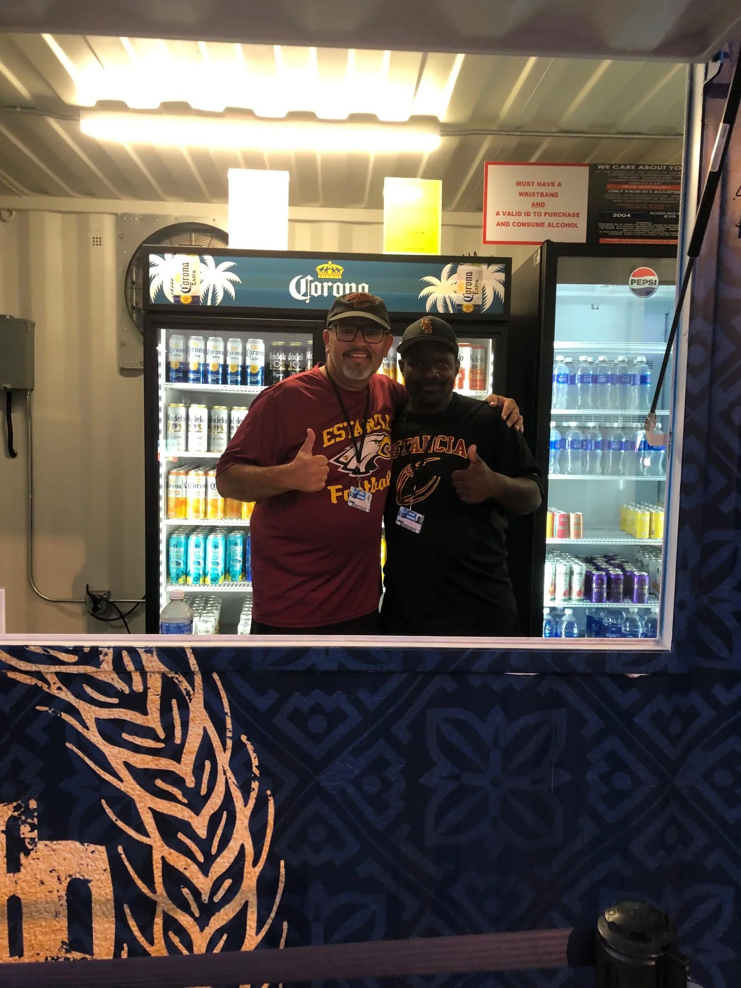 Smiles working the booth